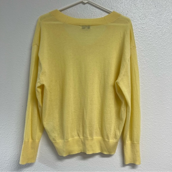Madewell Cashmere U-Neck Pullover in Iced Lemon Yellow Size Small - Picture 12 of 13